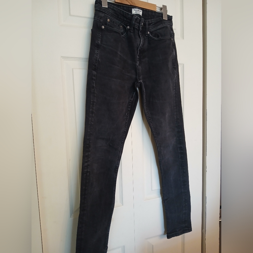 PULL & BEAR Black Cotton Jeans, Size 36 - Picture 4 of 11